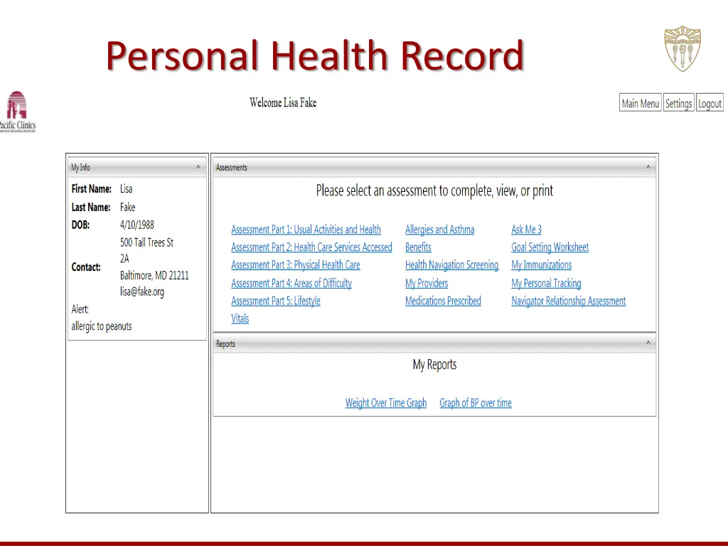 personal health record