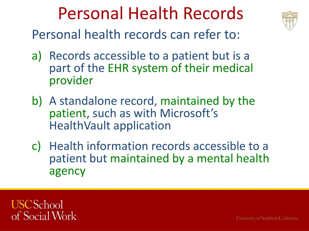 personal health records personal health records