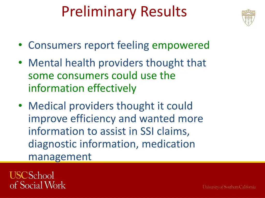 preliminary results 1