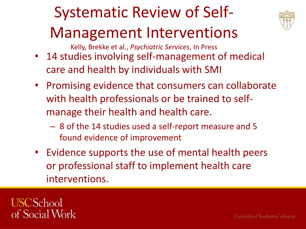 systematic review of self management