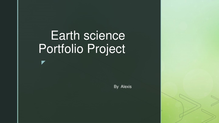 earth science portfolio project