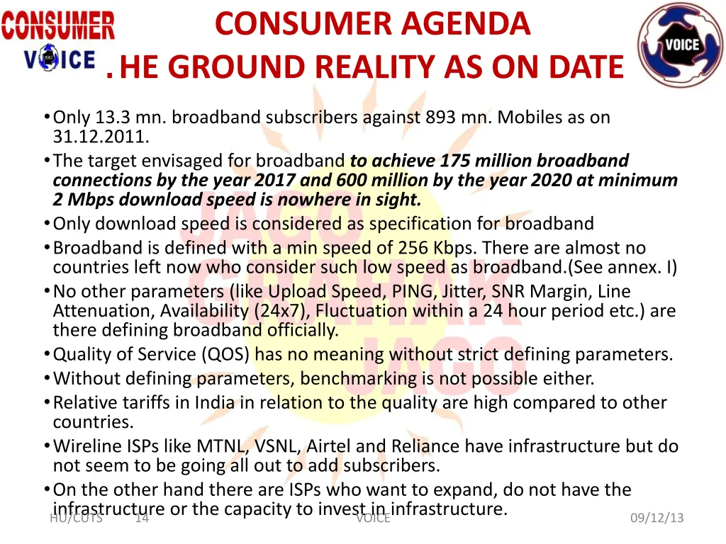 consumer agenda the ground reality as on date