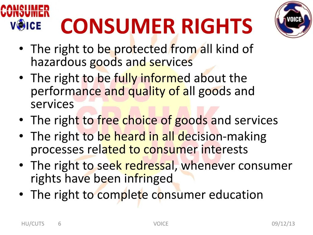 consumer rights the right to be protected from