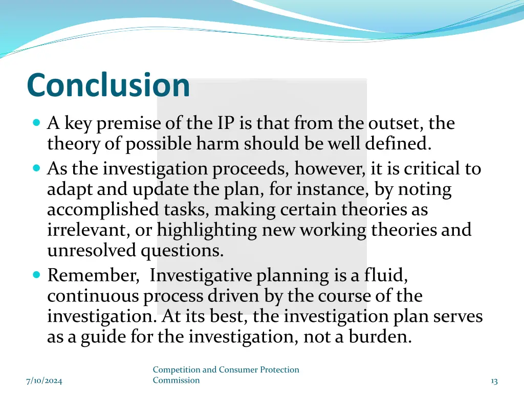 conclusion a key premise of the ip is that from