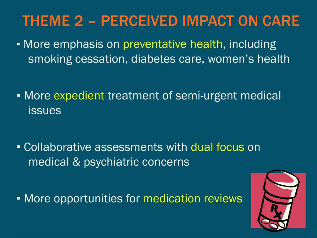 theme 2 perceived impact on care