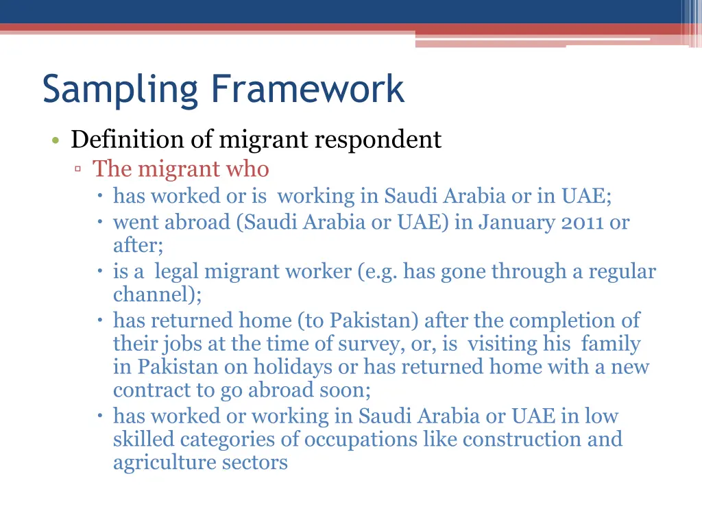 sampling framework