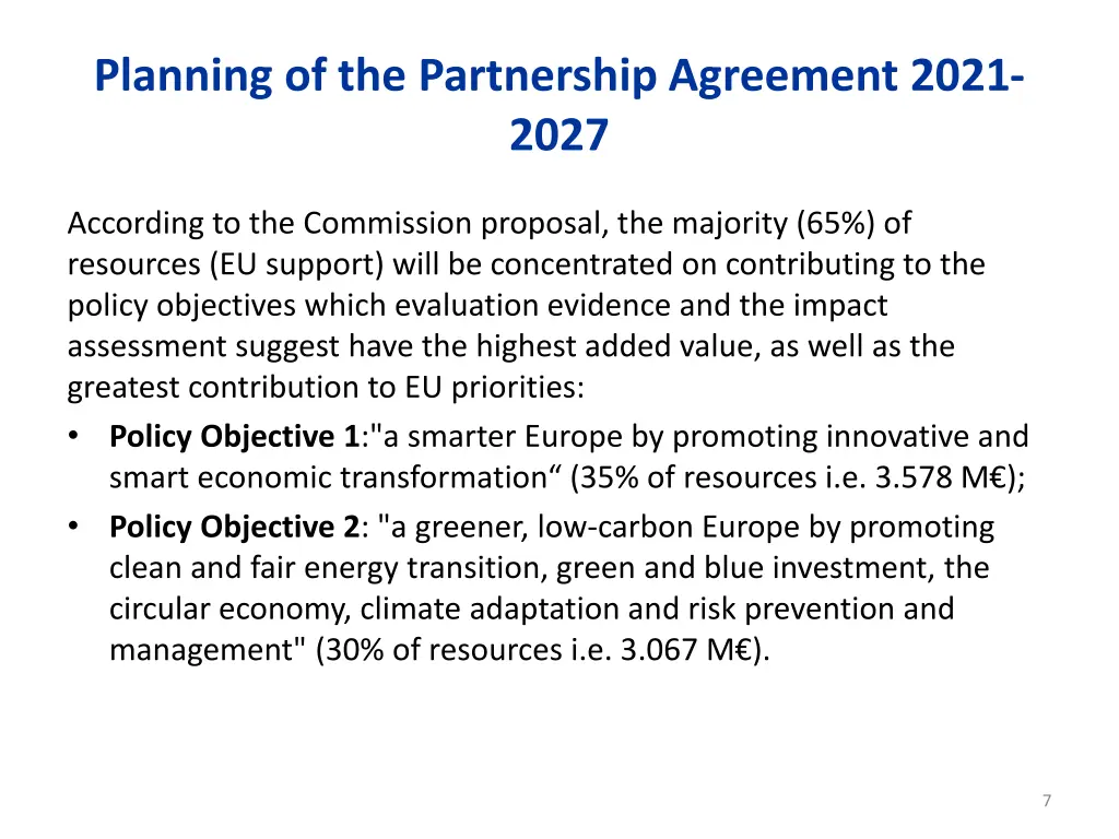 planning of the partnership agreement 2021 2027 1