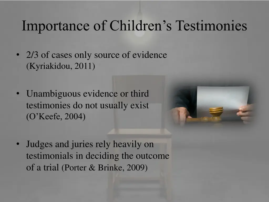 importance of children s testimonies