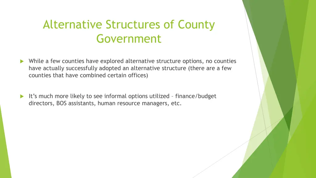 alternative structures of county government