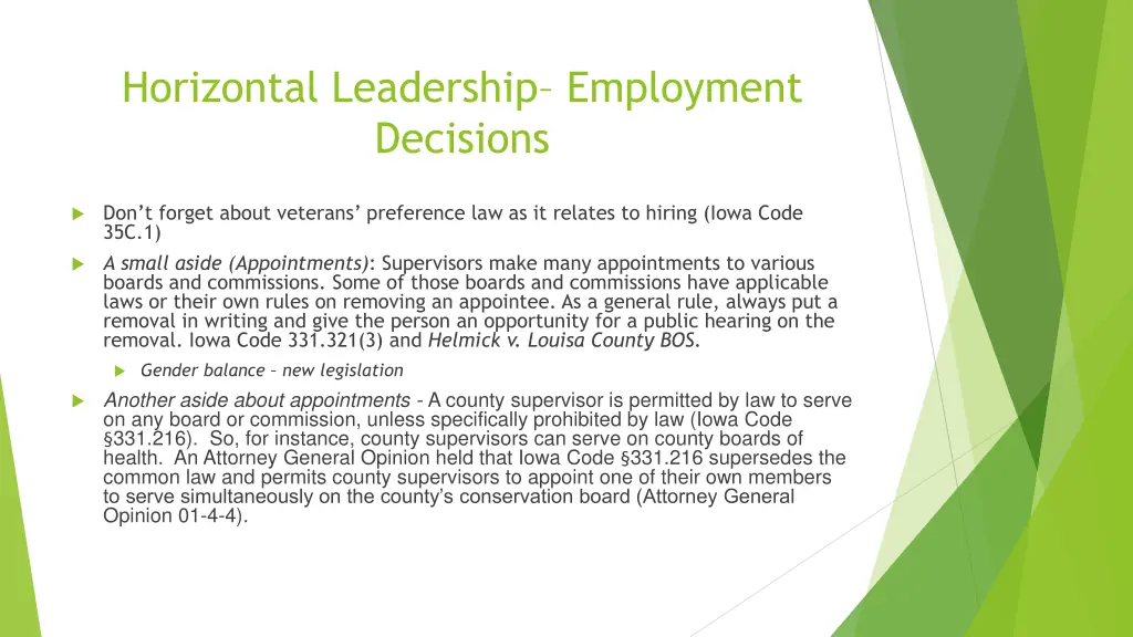 horizontal leadership employment decisions 1