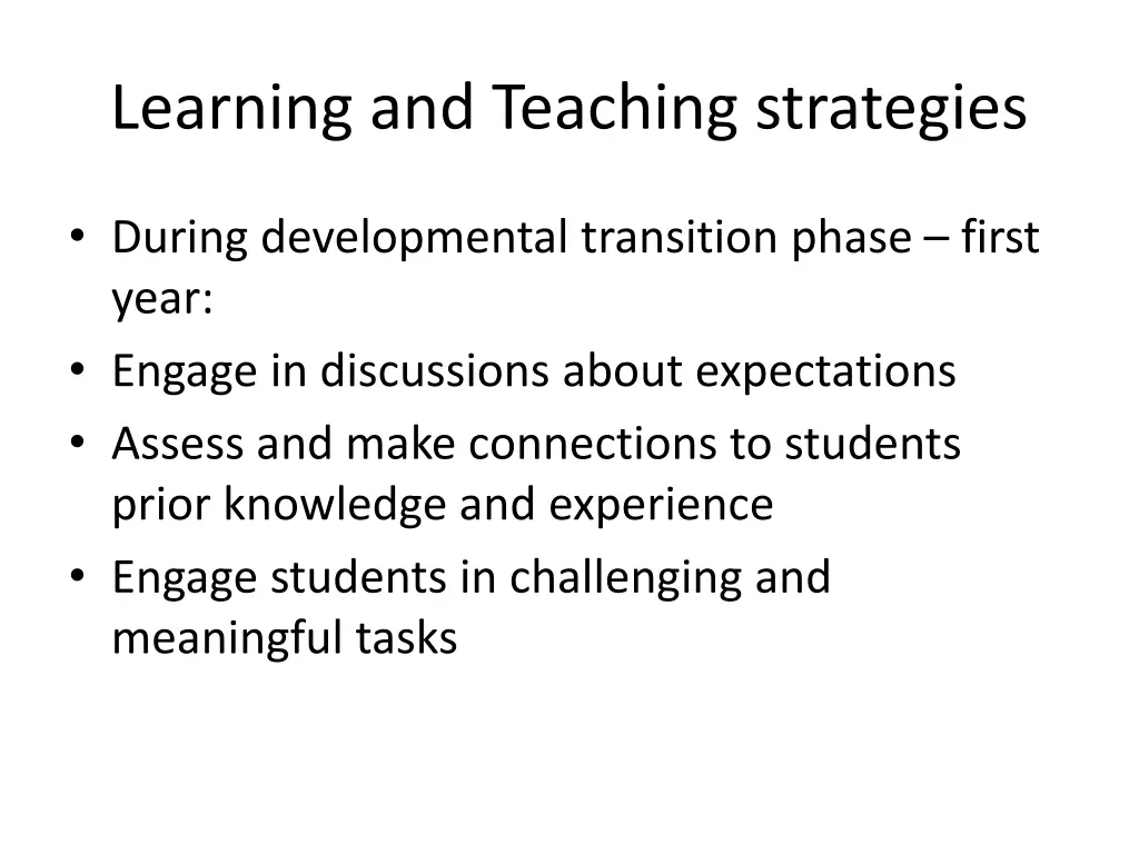 learning and teaching strategies