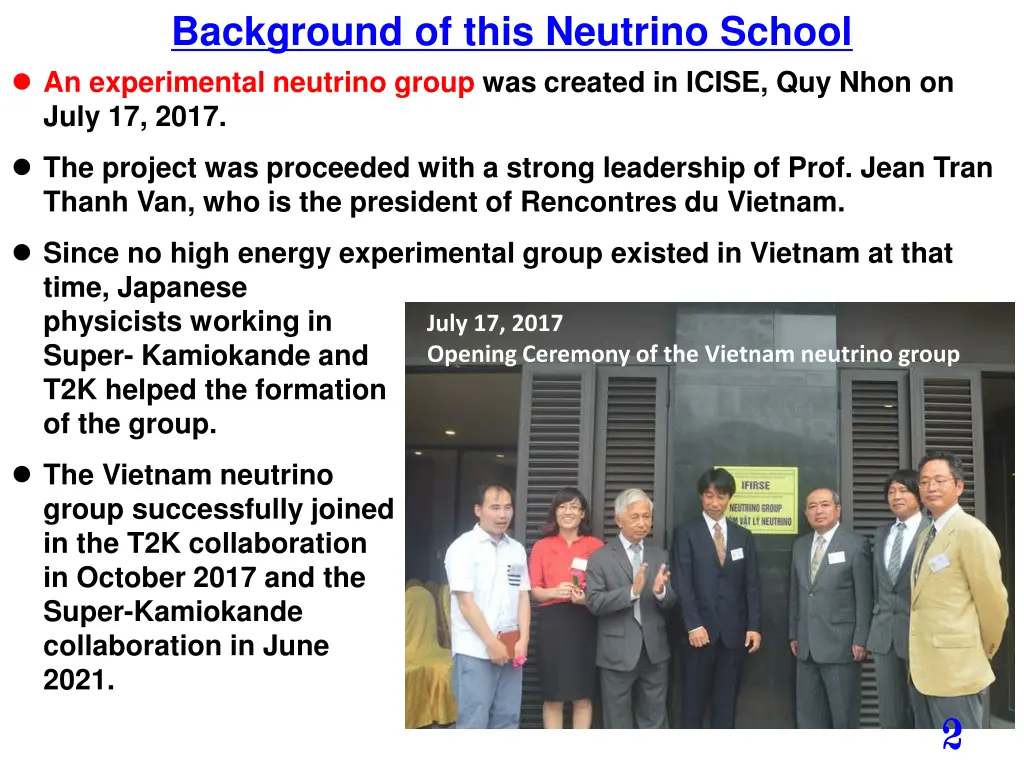 background of this neutrino school