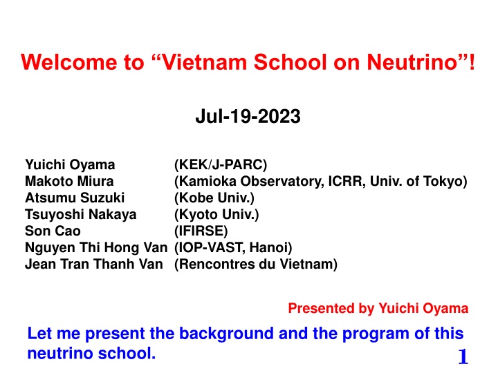 welcome to vietnam school on neutrino