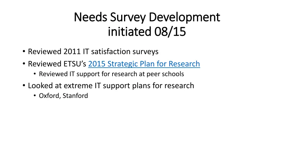 needs survey development needs survey development