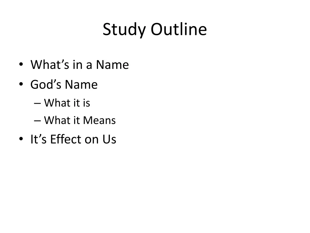 study outline