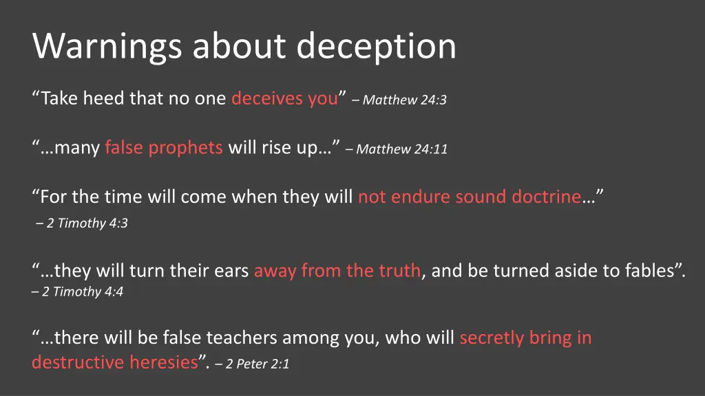 warnings about deception