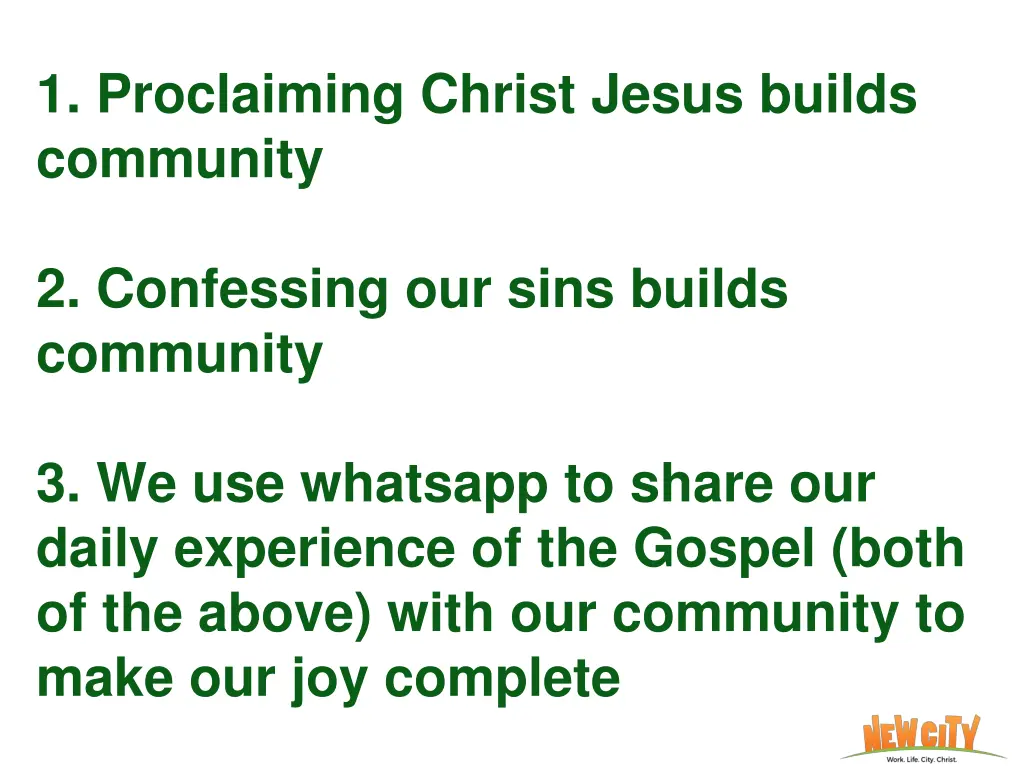 1 proclaiming christ jesus builds community 3