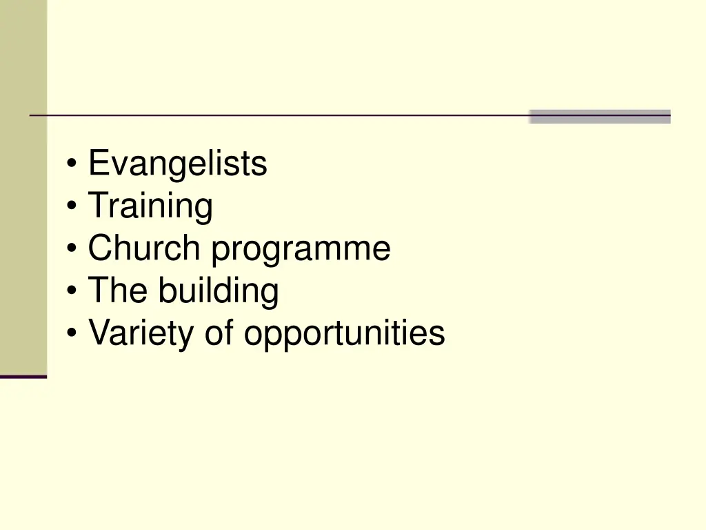 evangelists training church programme