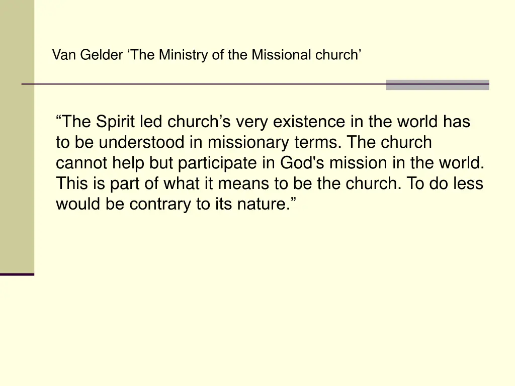 van gelder the ministry of the missional church