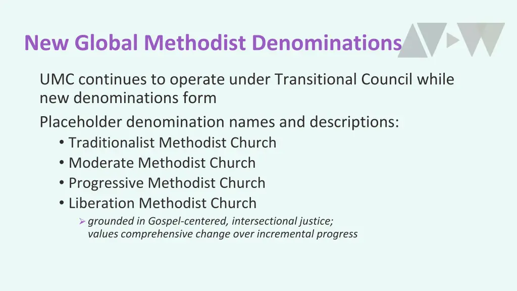 new global methodist denominations