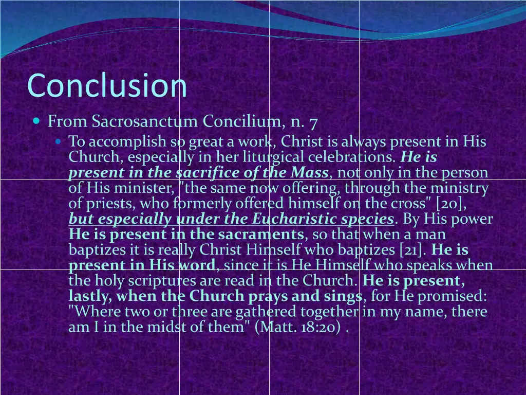 conclusion from sacrosanctum concilium