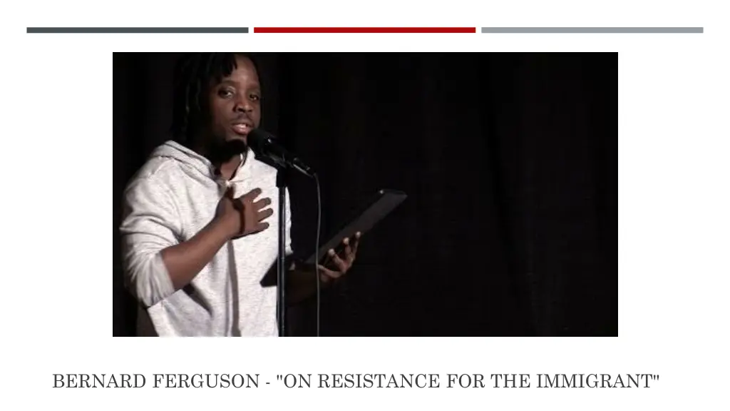 bernard ferguson on resistance for the immigrant