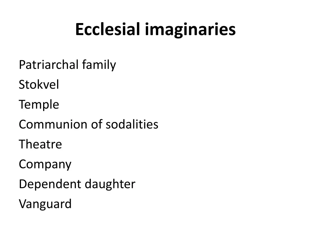 ecclesial imaginaries 1