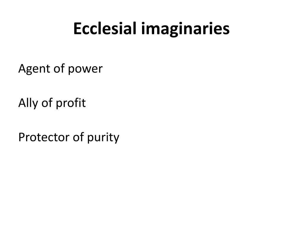 ecclesial imaginaries