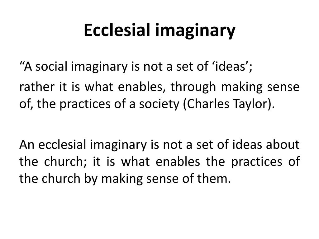 ecclesial imaginary