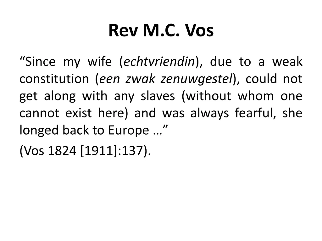 rev m c vos