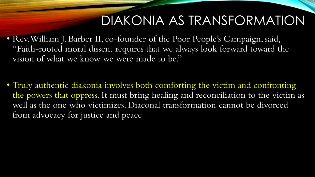 diakonia as transformation