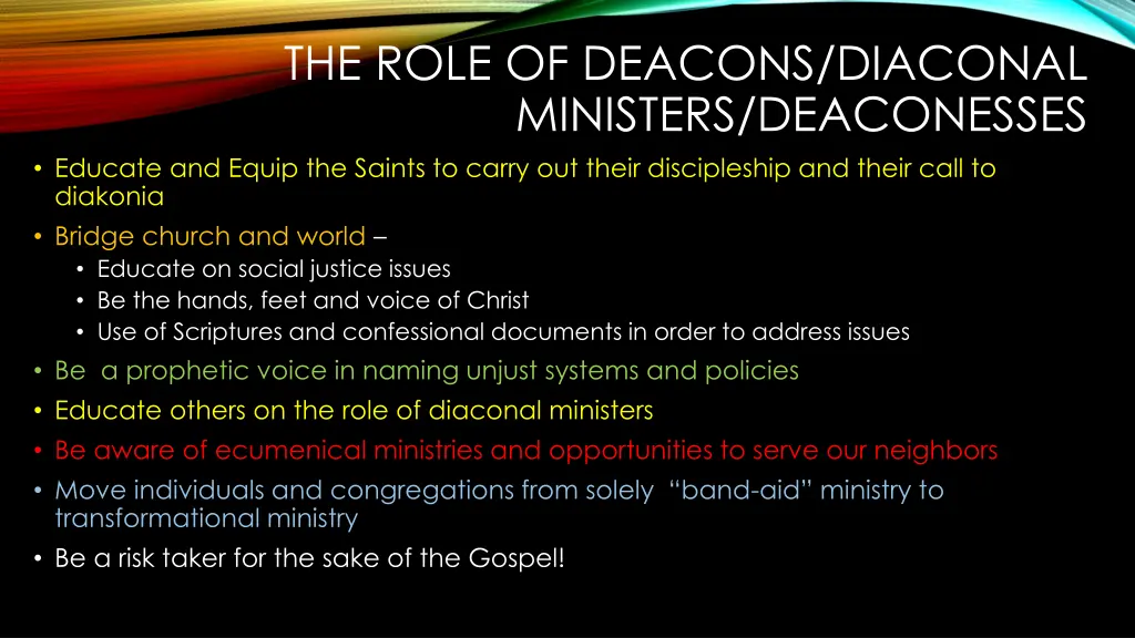 the role of deacons diaconal ministers