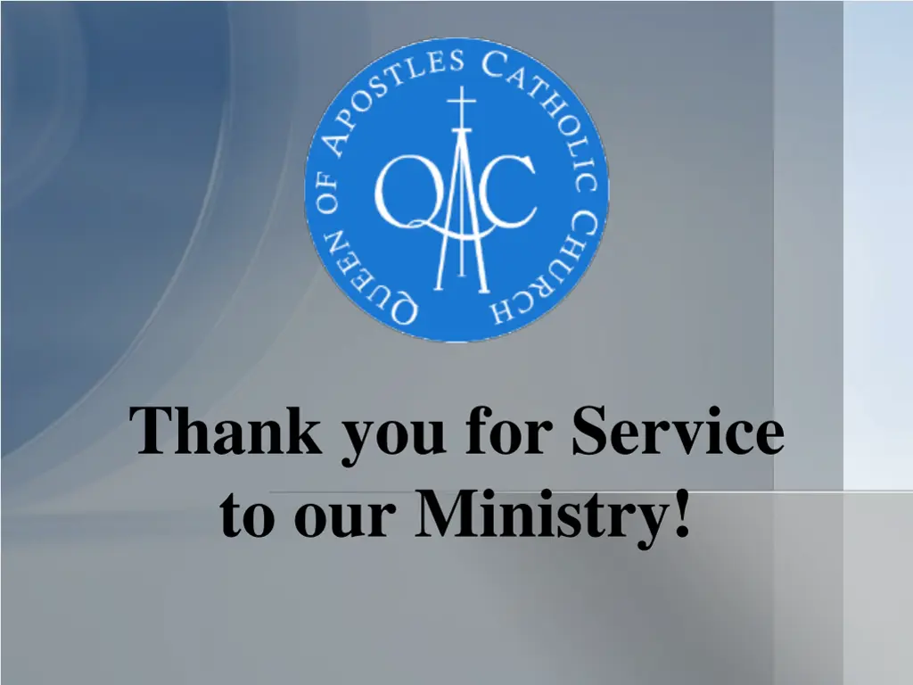 thank you for service to our ministry