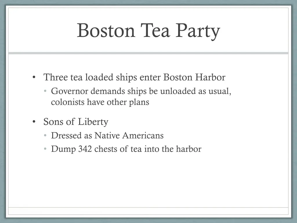 boston tea party