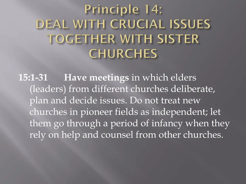 15 1 31 leaders from different churches