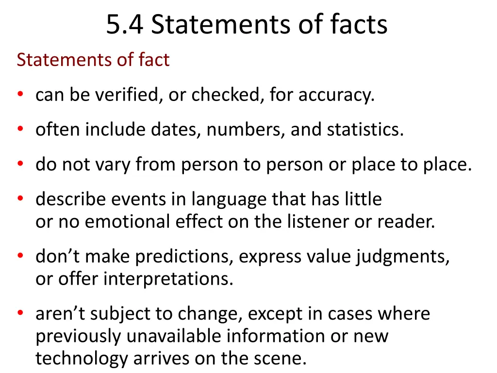 5 4 statements of facts statements of fact