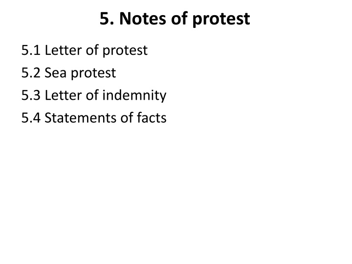 5 notes of protest