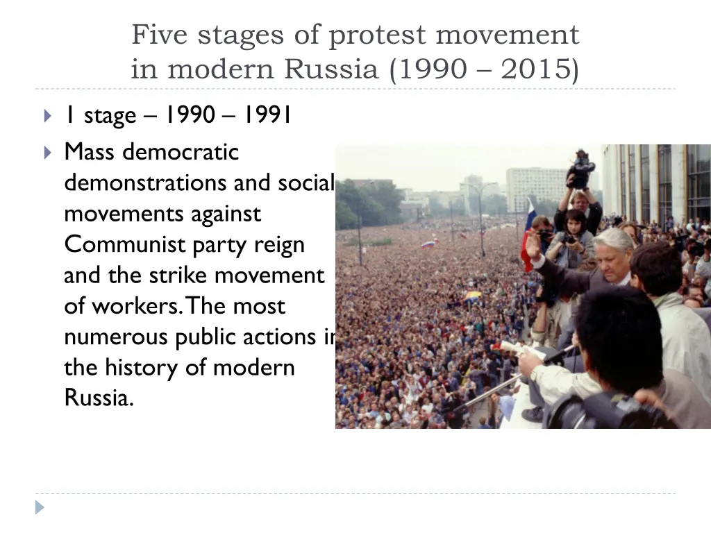 five stages of protest movement in modern russia