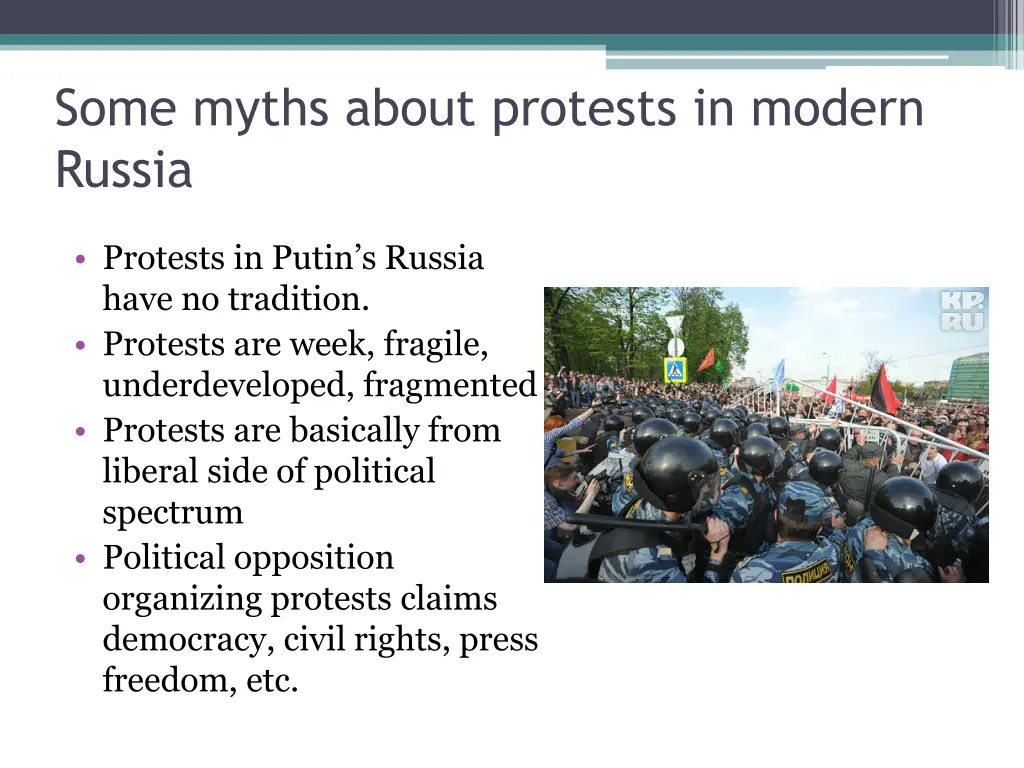 some myths about protests in modern russia