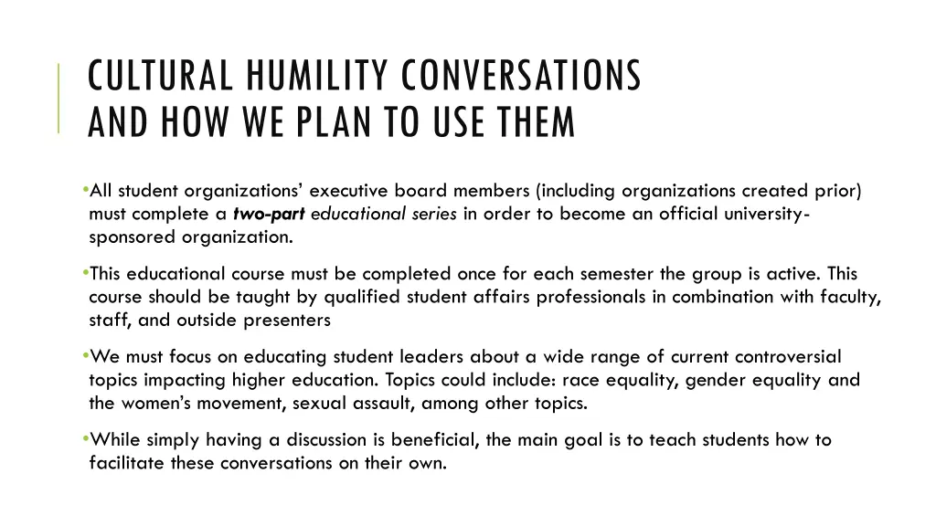 cultural humility conversations and how we plan