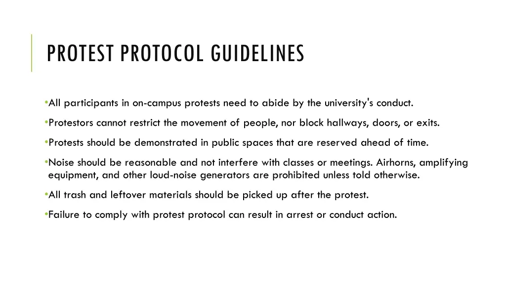 protest protocol guidelines