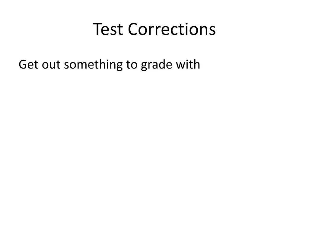 test corrections