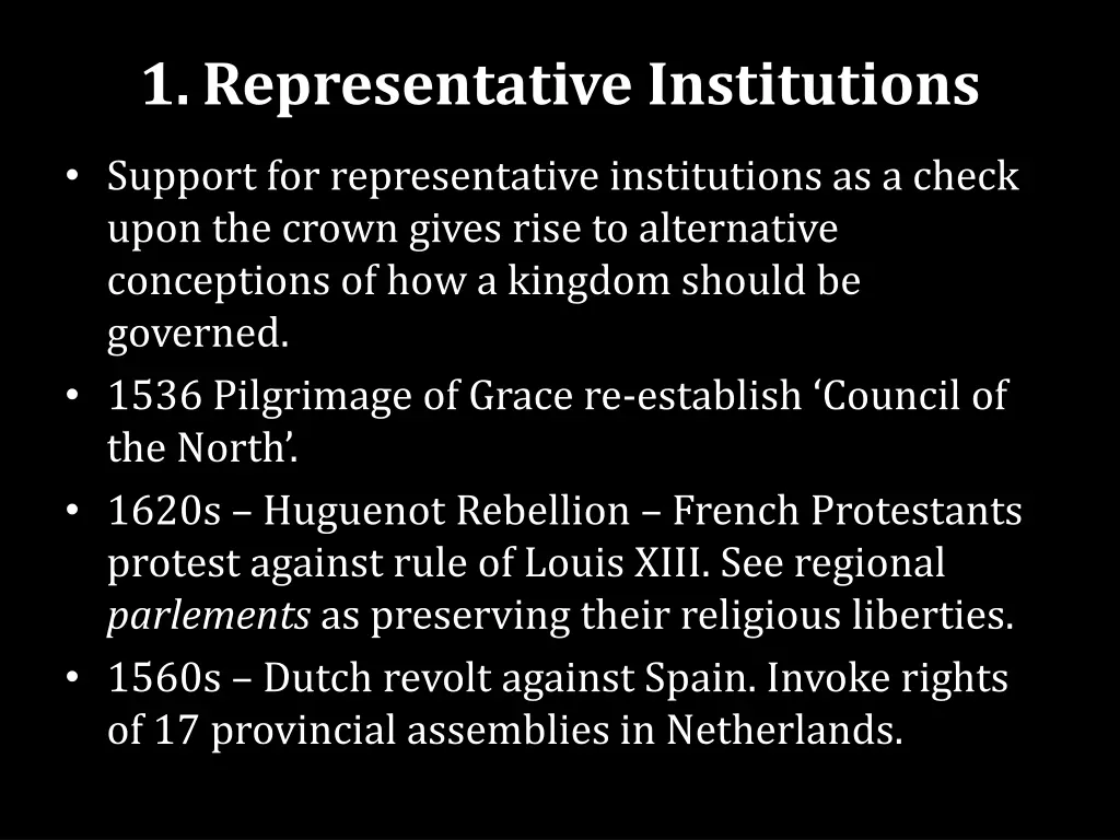 1 representative institutions