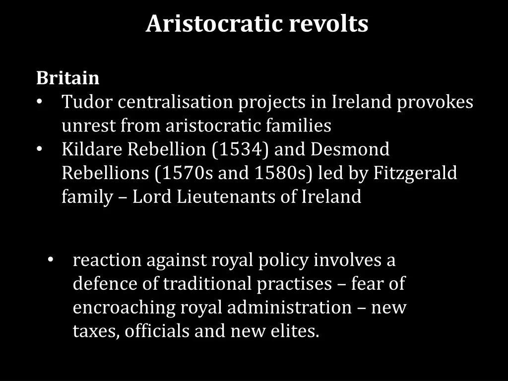 aristocratic revolts