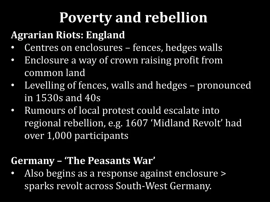 poverty and rebellion agrarian riots england