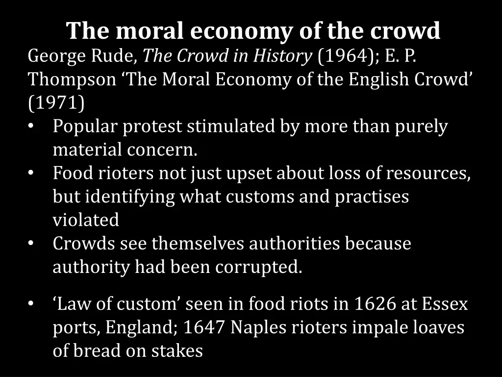 the moral economy of the crowd george rude