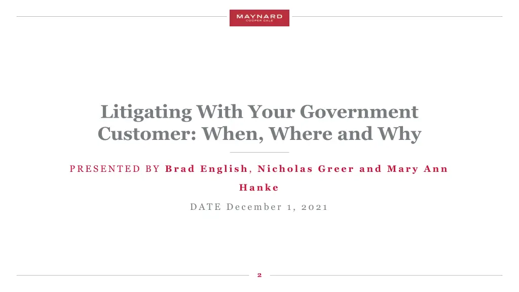 litigating with your government customer when