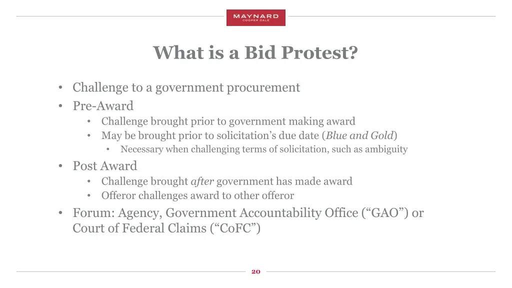 what is a bid protest 1