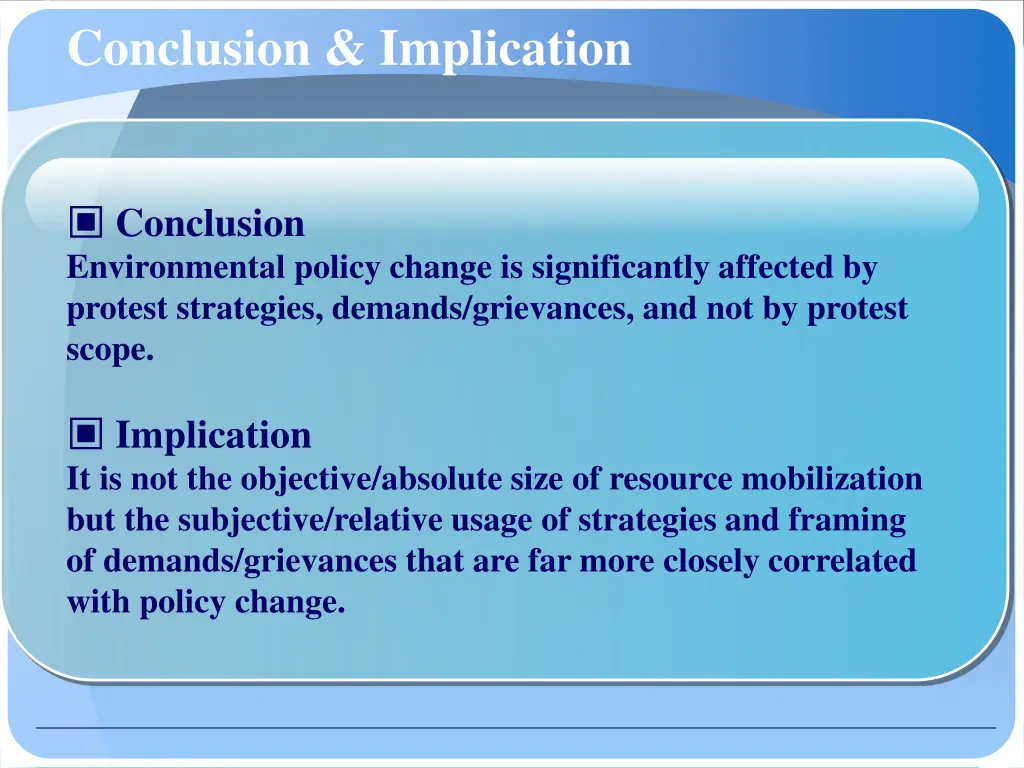 conclusion implication 1