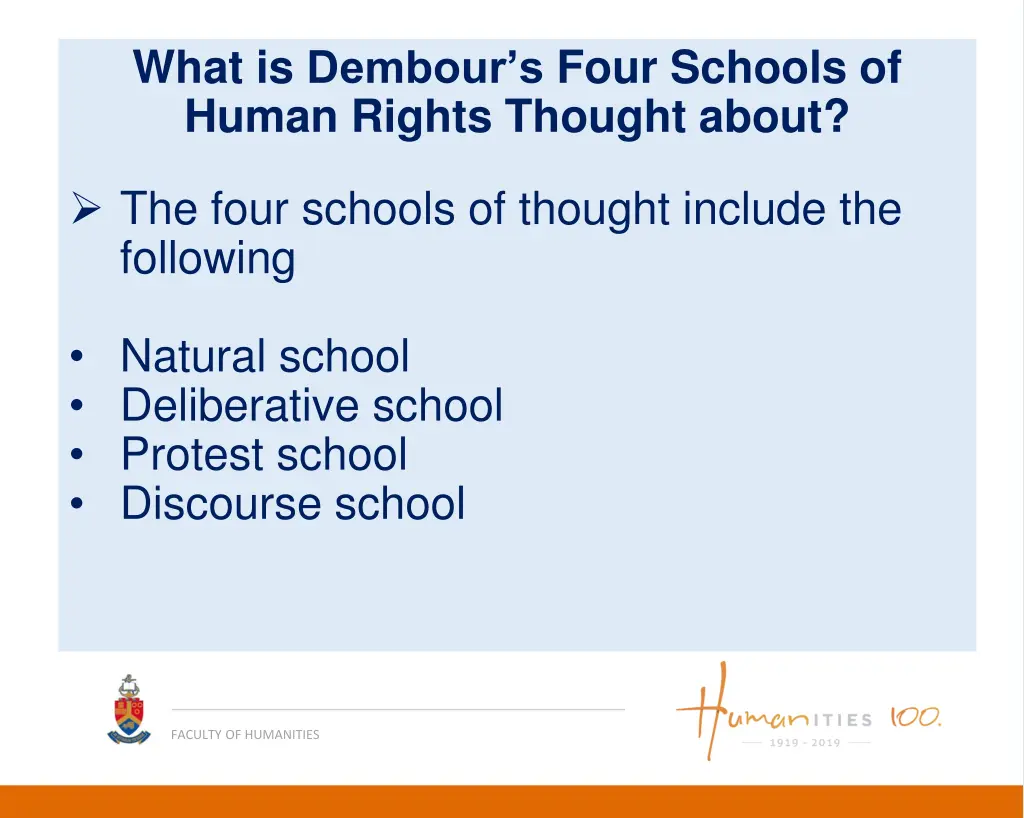 what is dembour s four schools of human rights 1